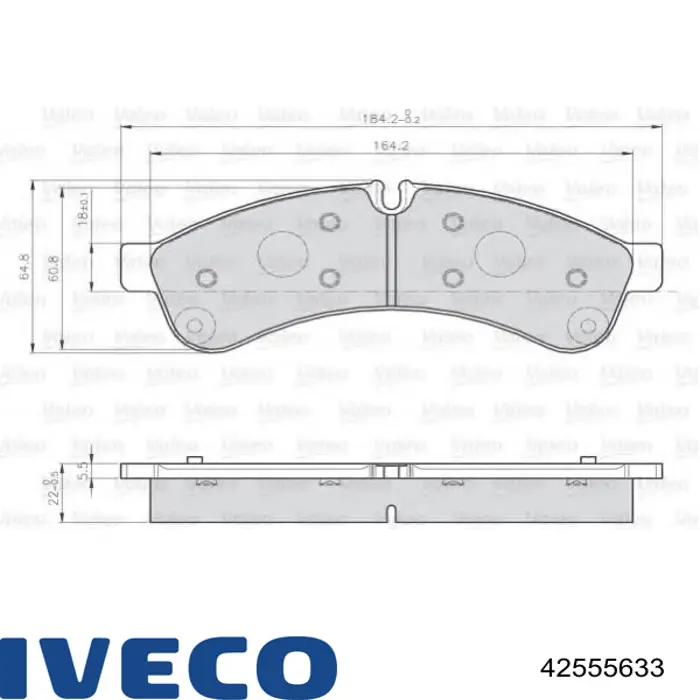 Задние тормозные колодки 42555633 Iveco