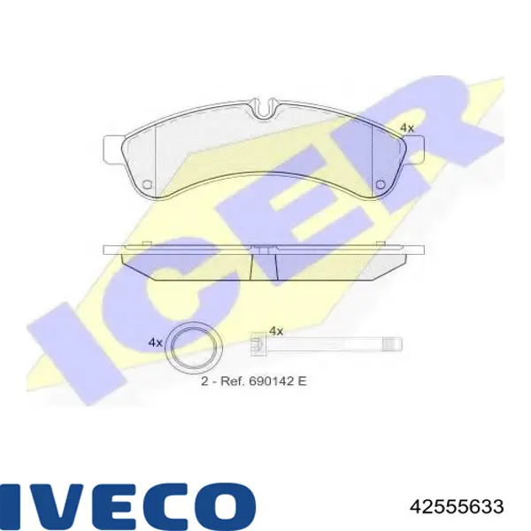 Задние дисковые колодки Iveco 42555633
