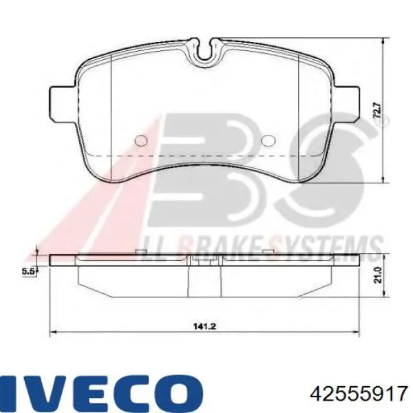 42555917 Iveco Колодки тормозные дисковые комплект