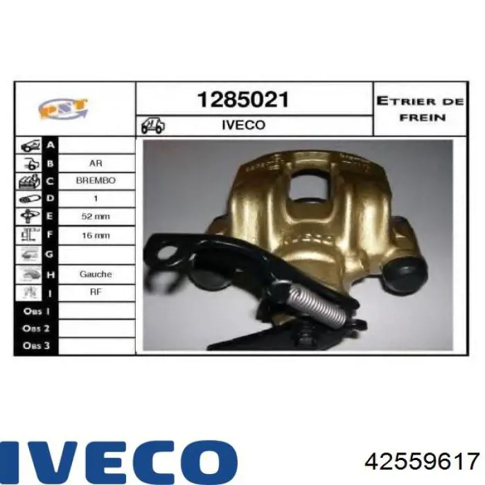 Задний левый суппорт Iveco 42559617 цена, от 111.15 USD