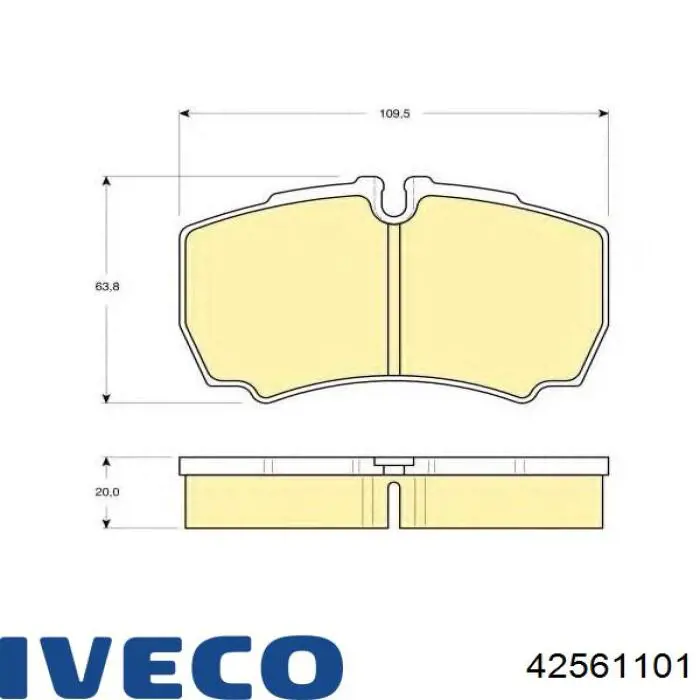 Колодки дисковые  Iveco 42561101 цена, от 23.22 USD