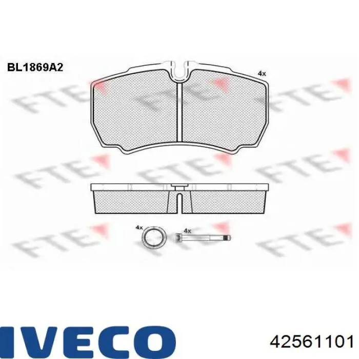 Купить 42561101 Iveco Колодки тормозные задние, дисковые