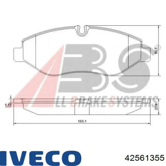 Передние тормозные колодки 42561355 Iveco