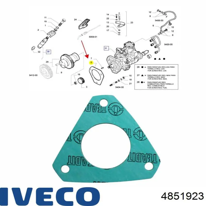 Прокладка топливного насоса ТНВД на Iveco Eurocargo 