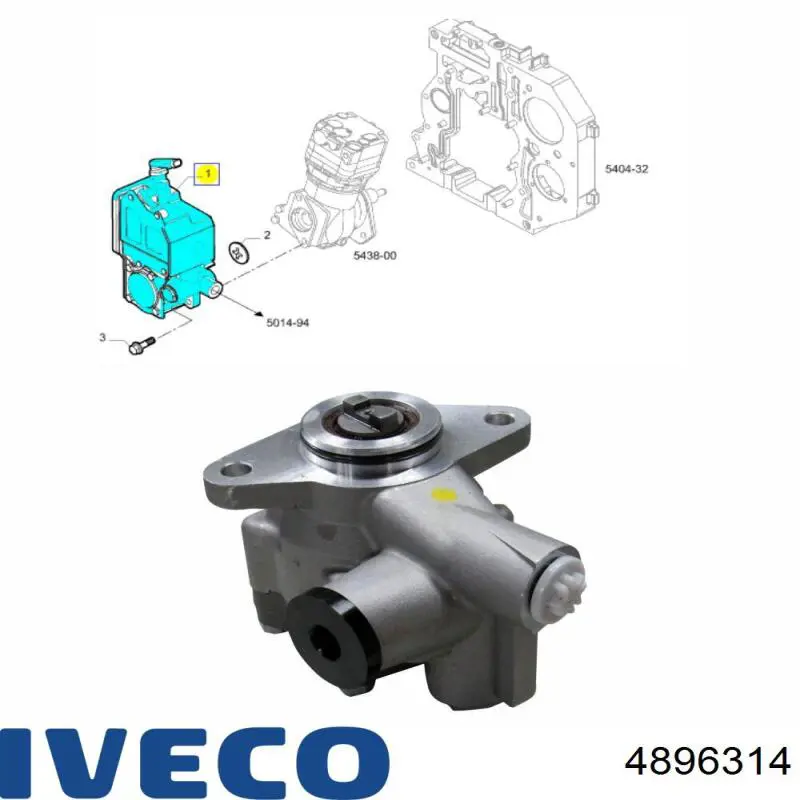 Насос гидроусилителя руля Iveco 4896314