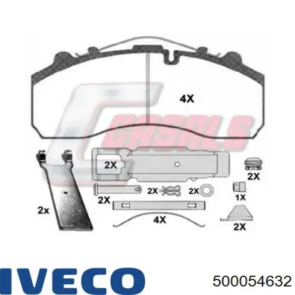 500054632 Iveco колодки тормозные передние дисковые