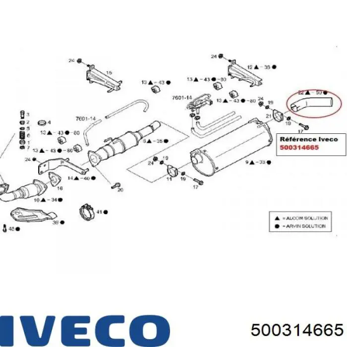 Глушитель задний 500314665 Iveco