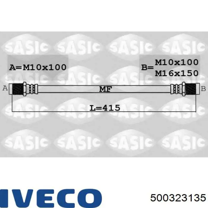 500323135 Iveco Гибкая тормозная трубка передняя