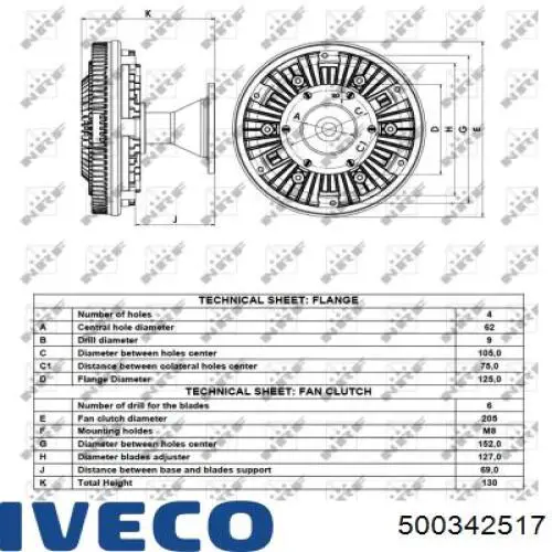 Вискозная муфта Iveco 500342517 цена, от 199.78 USD
