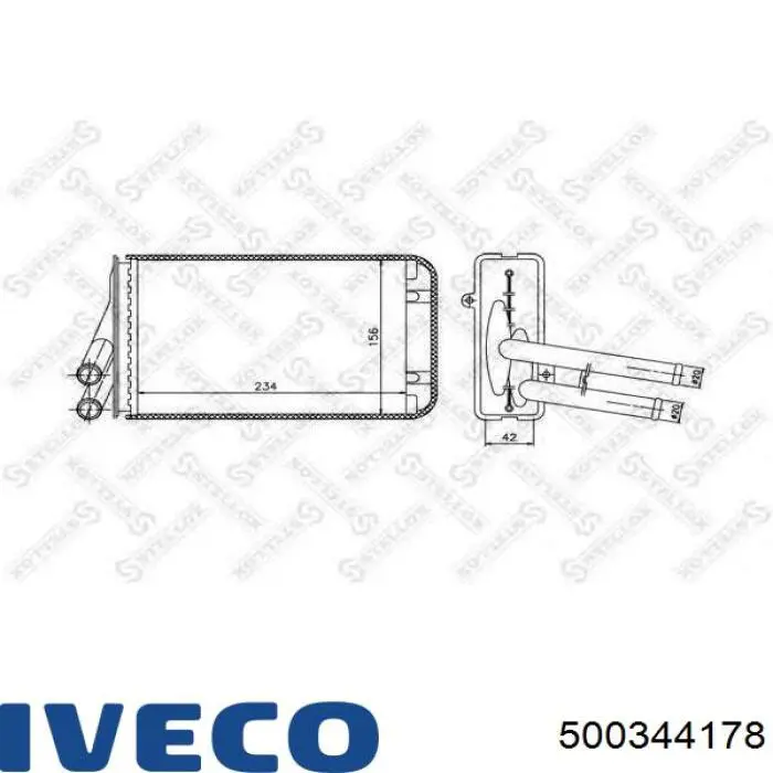 Радиатор печки 500344178 Iveco