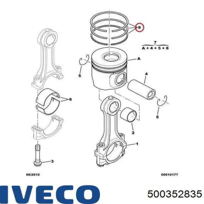 Поршневые кольца, стандартные Iveco 500352835 цена, от 20.22 USD