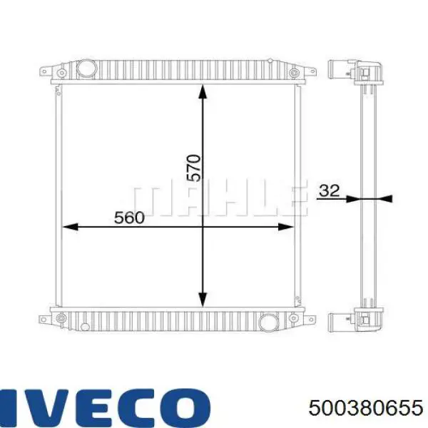 Купить 500380655 Iveco Радиатор водяной