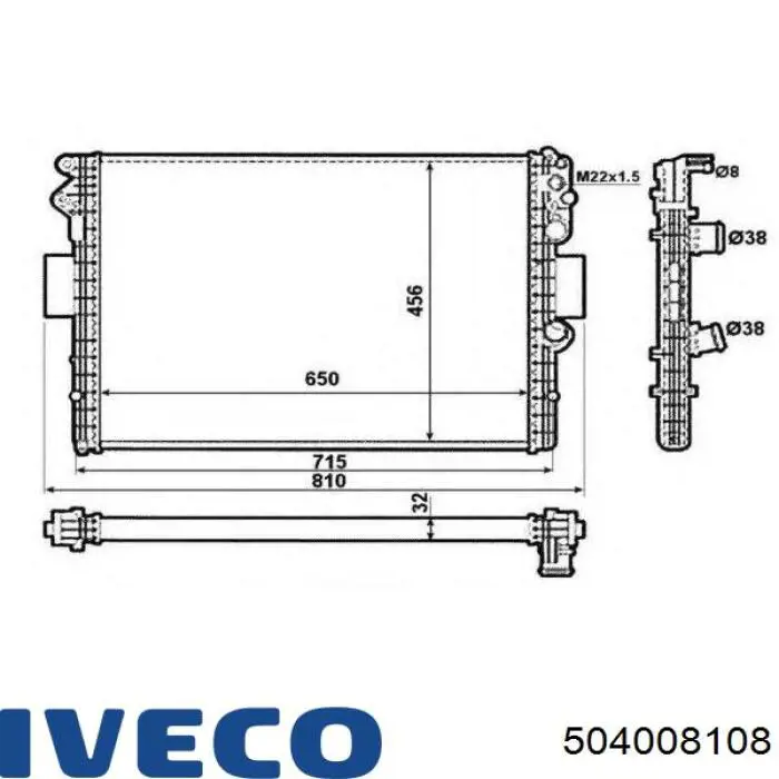 504008108 Iveco радиатор
