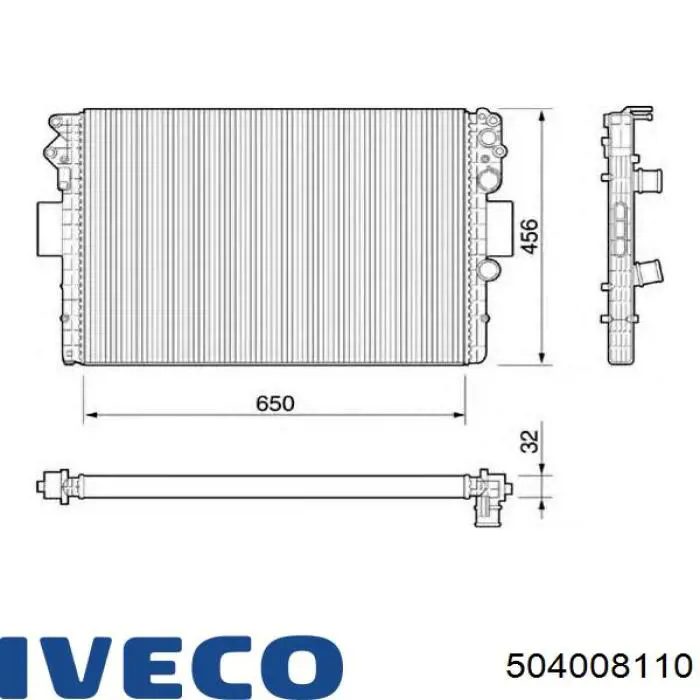 Радиатор охлаждения двигателя Iveco 504008110 цена, от 91.51 USD