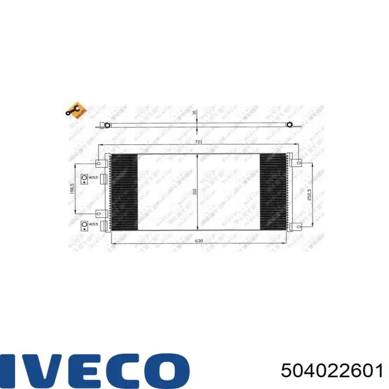 Конденсатор кондиционера Iveco 504022601 цена, от 78.28 USD