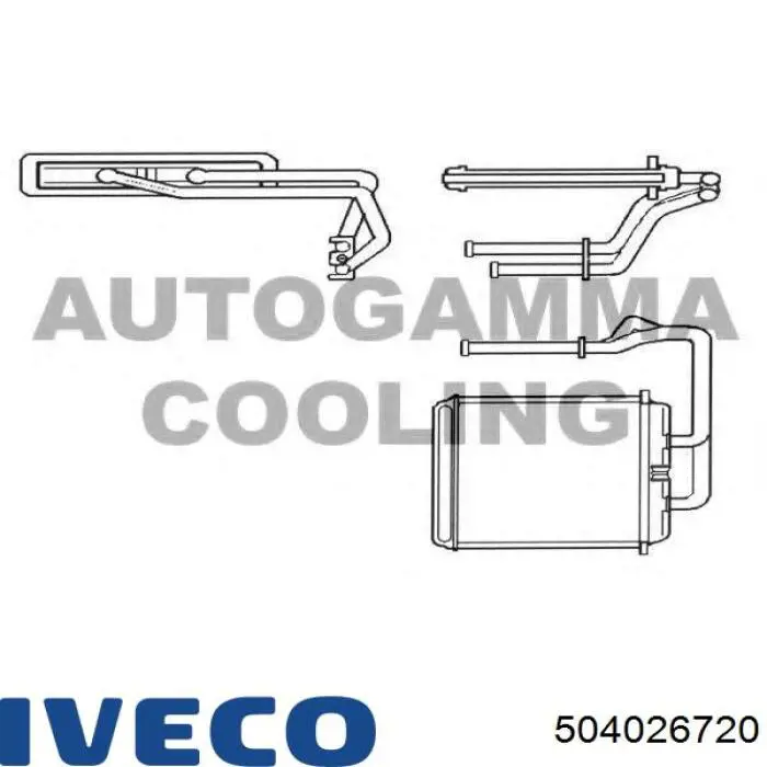 Радиатор печки 504026720 Iveco
