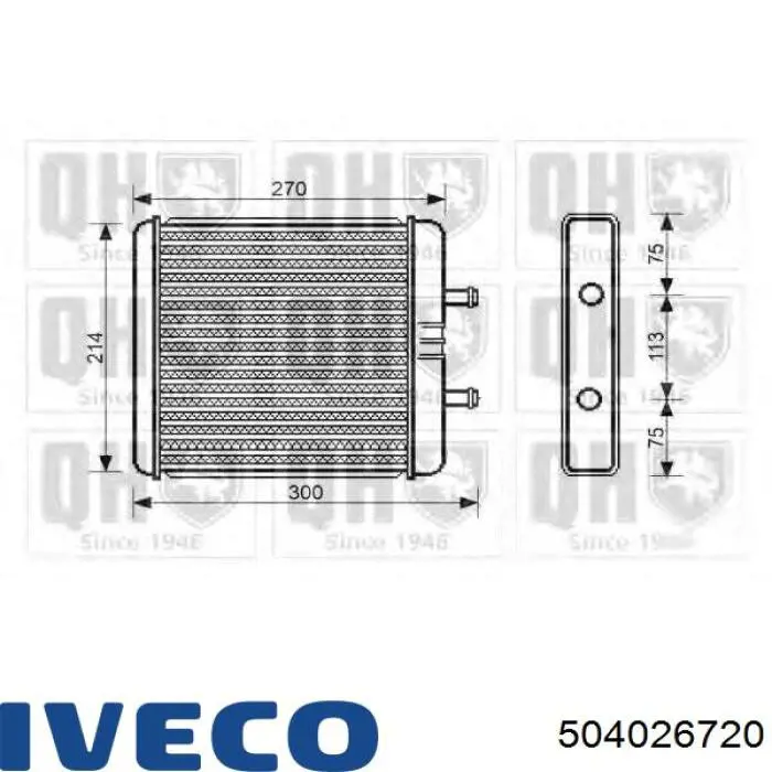 504026720 Iveco Радиатор отопителя салона