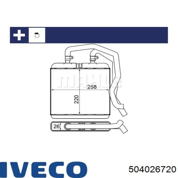 Радиатор печки (отопителя) Iveco 504026720 цена, от 44.96 USD