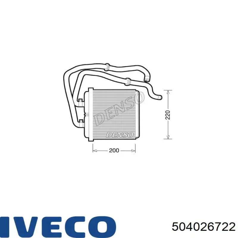 Радиатор печки 504026722 Iveco