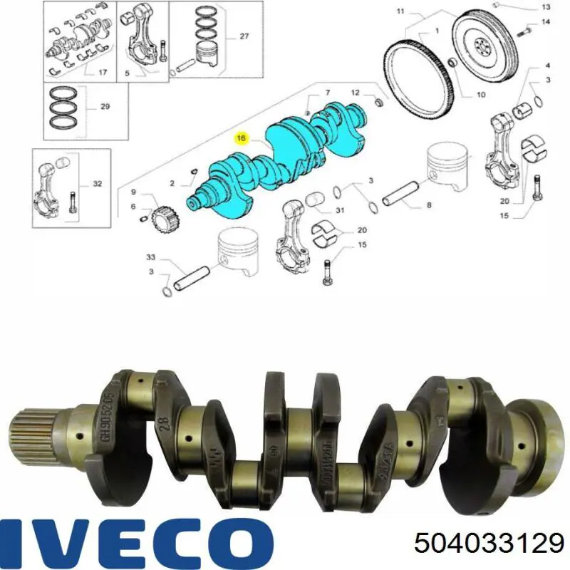 Вал коленчатый и маховик GP ORK500314784 цена, от 338.43 USD