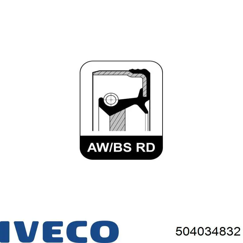 504034832 Iveco Сальник коленвала двигателя, передний