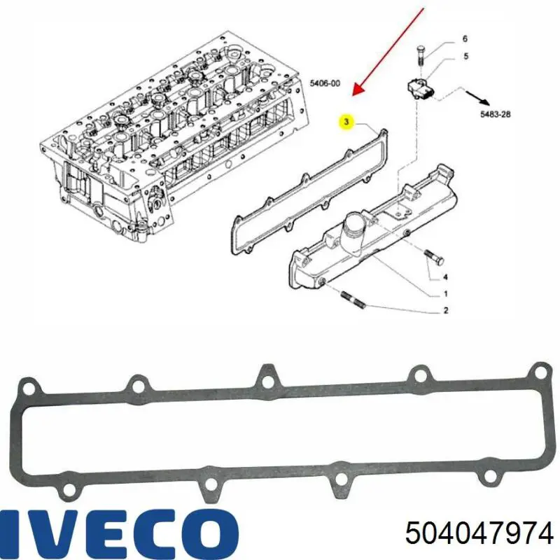 504047974 Iveco  Прокладка впускного коллектора