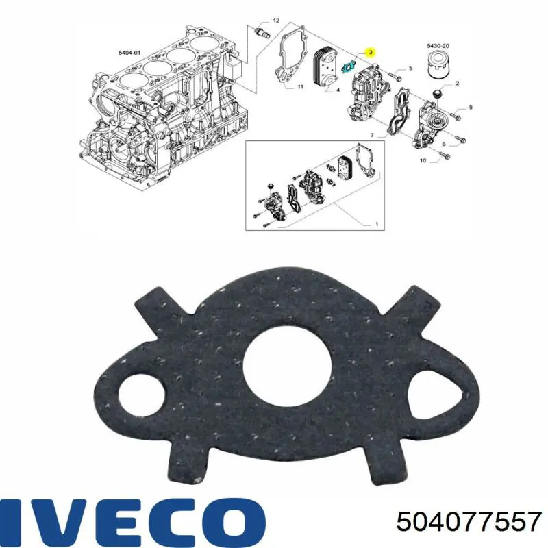 Прокладка радиатора масляного 504077557 Iveco