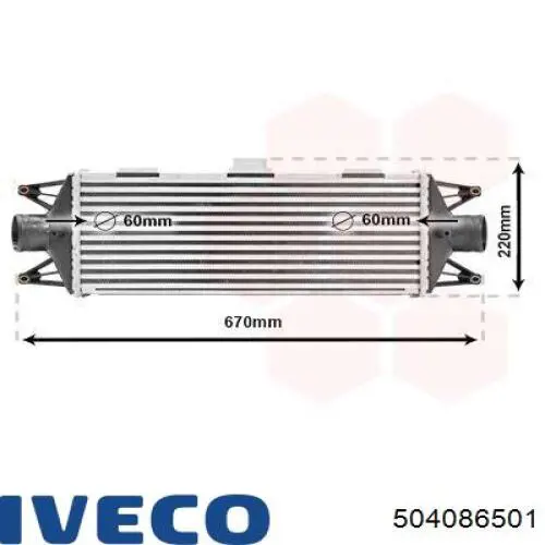 Интеркулер 504086501 Iveco