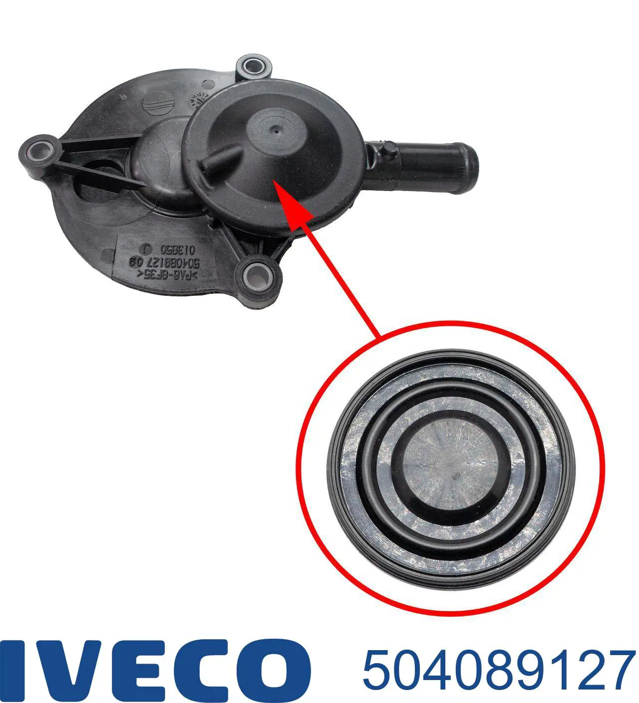 504089127 Iveco tampa de separador (de separador de óleo)