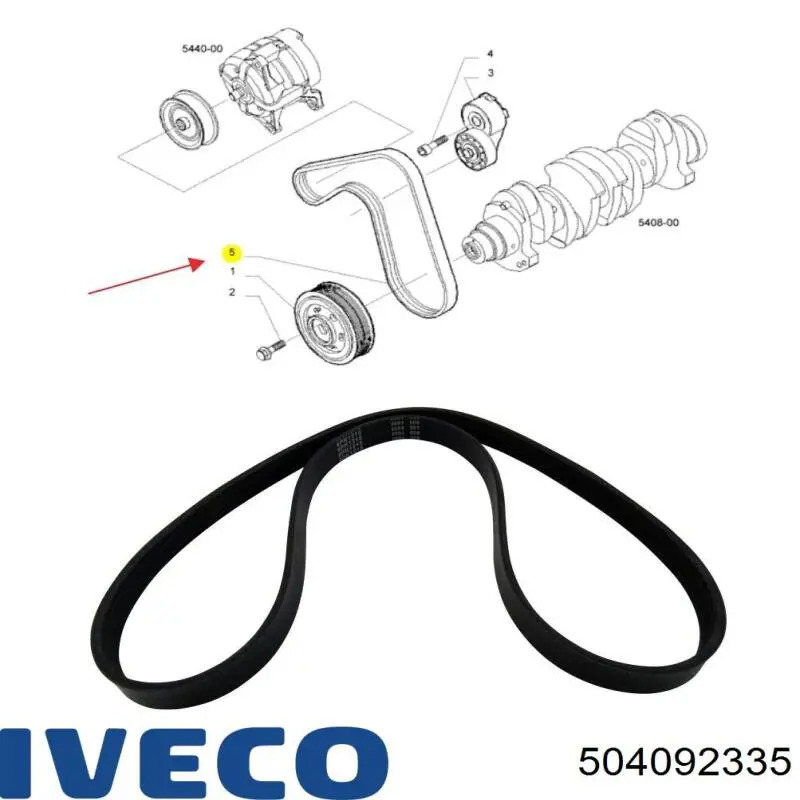 Ремень генератора 504092335 Iveco