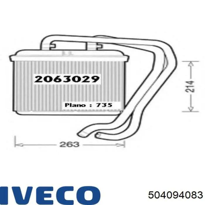 504094083 Iveco Радиатор отопителя салона