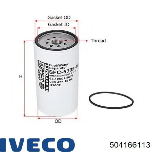 Фильтр тонкой очистки топлива Iveco 504166113 цена, от 34.68 USD