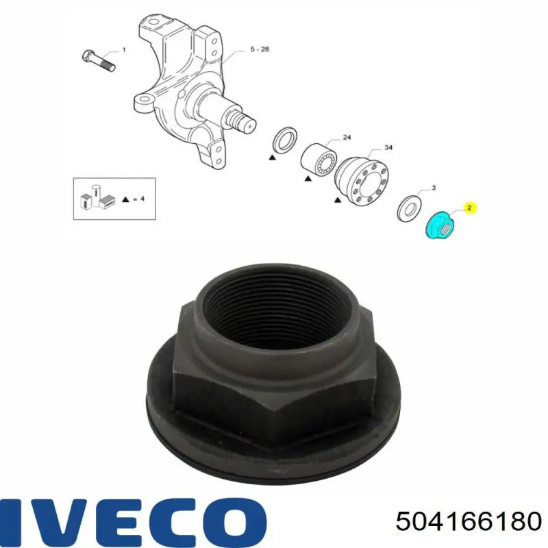 Гайка ступицы задней 504166180 Iveco