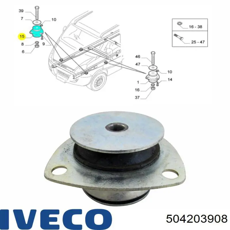 504203908 Iveco Крепление кабины