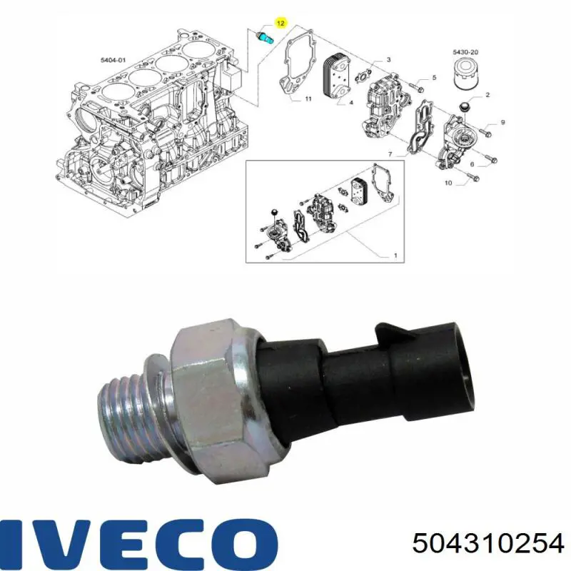 504310254 Iveco Датчик указателя давления масла