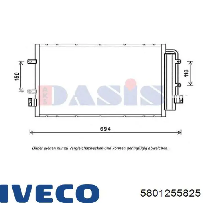 Конденсатор кондиционера Iveco 5801255825 цена, от 102.33 USD