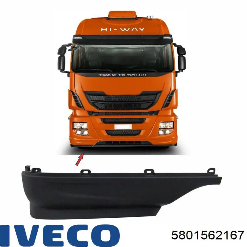 Спойлер переднего бампера правый Pacol IVEFB014R цена, от 9.63 USD