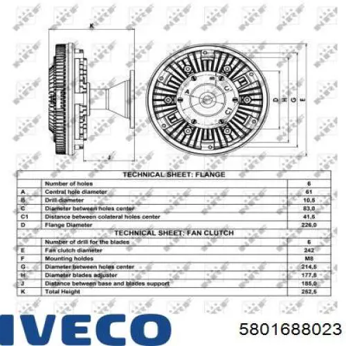 Вискомуфта вентилятора 5801688023 Iveco