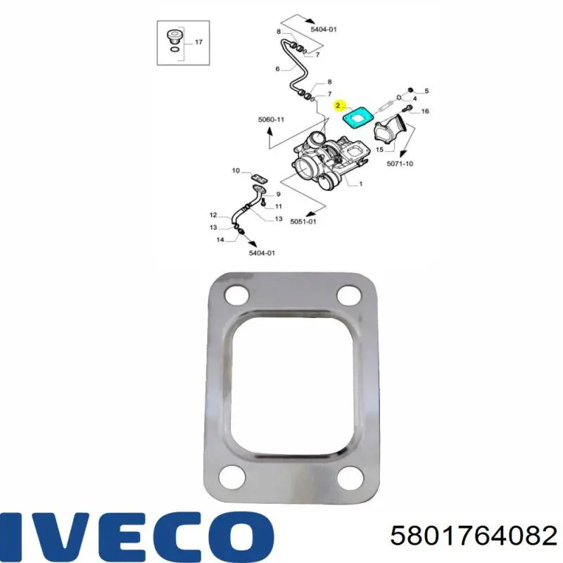 Прокладка турбины выхлопных газов, впуск Iveco 5801764082 цена, от 2.07 USD
