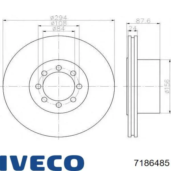 Задний тормозной диск Iveco 7186485 цена, от 64.23 USD