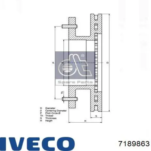 Задний тормозной диск Iveco 7189863 цена, от 158.89 USD