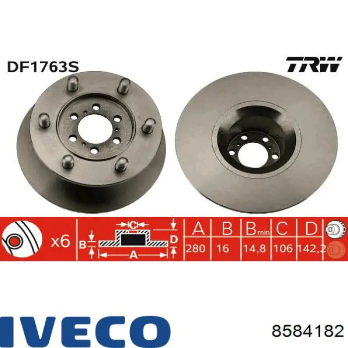 8584182 Iveco Диск тормозной передний