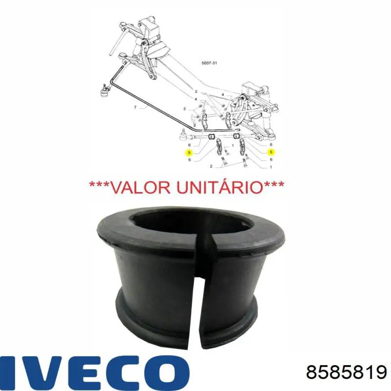 Втулка стабилизатора переднего 8585819 Iveco