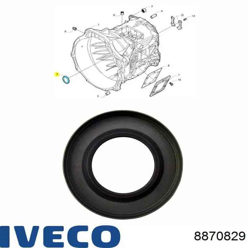 8870829 Iveco Сальник АКПП/КПП входного/первичного вала