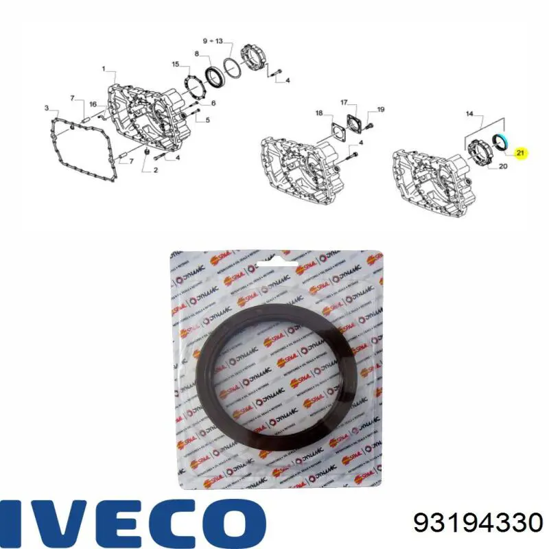 Сальник АКПП/КПП (выходного/вторичного вала) 93194330 Iveco