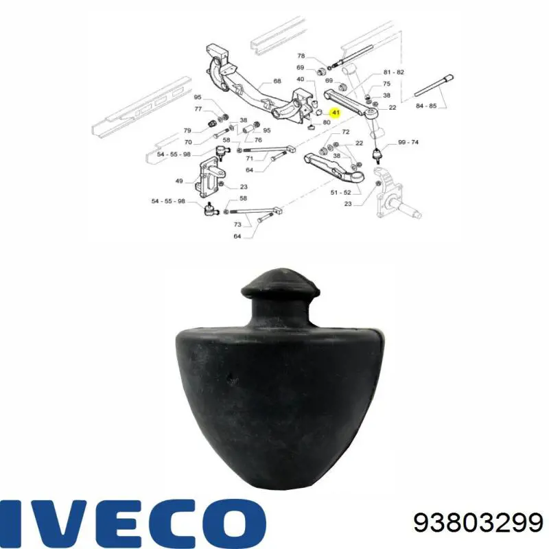 93803299 Iveco сайлентблок (подушка передней балки (подрамника))