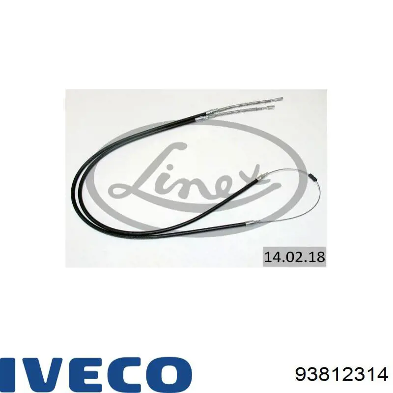 93812314 Iveco трос ручного тормоза передний