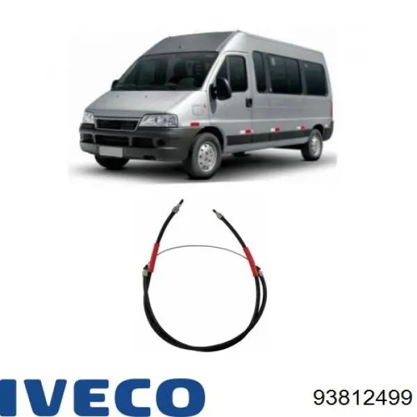 93812499 Iveco трос ручного тормоза задний правый/левый