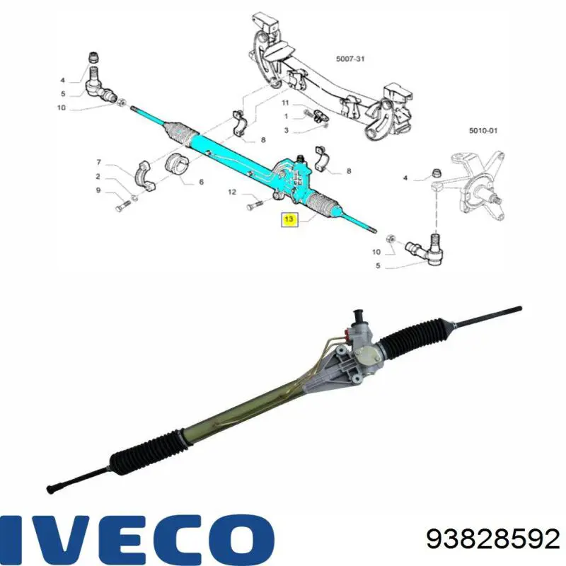 Купить 93828592 Iveco Рулевая рейка