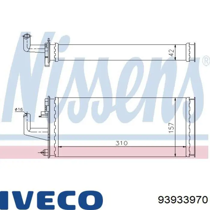 Радиатор печки (отопителя) Iveco 93933970 цена, от 25.68 USD